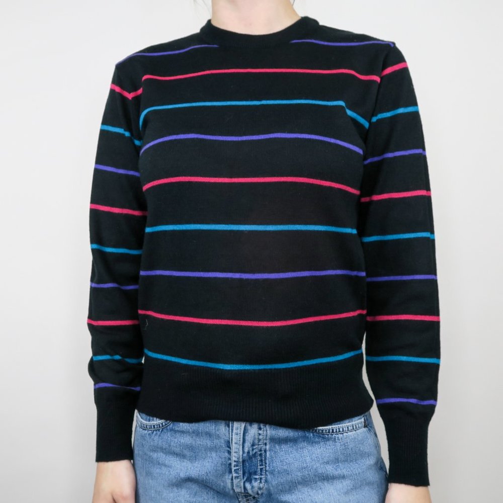 Vintage 70s Curry Knits Striped Sweater